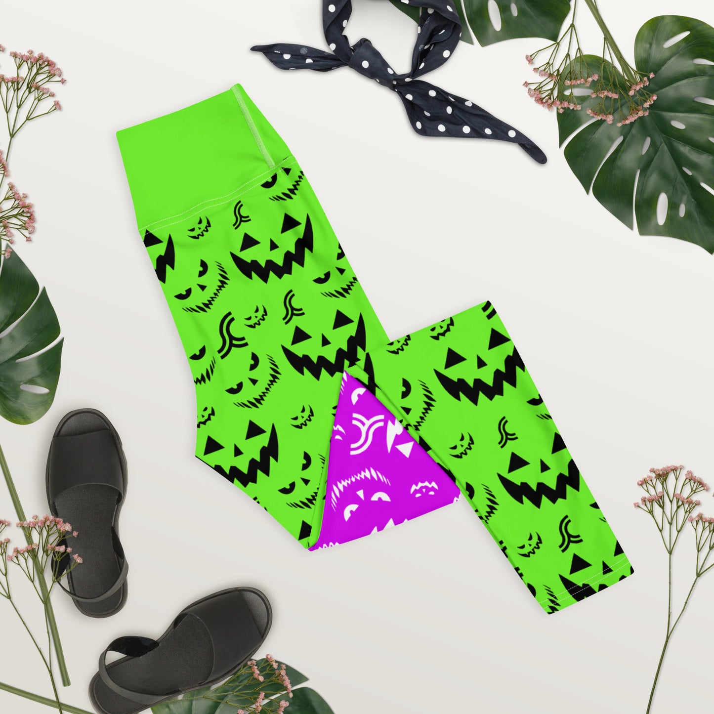 Be spooktacularly stylish this Halloween in our Unique Green & Purple Leggings! These cozy leggings feature colors perfect for trick-or-treating, plus a comfy fit for day-long festivities. Get ready to boogie down in your one-of-a-kind, ghoulishly groovy leggings!