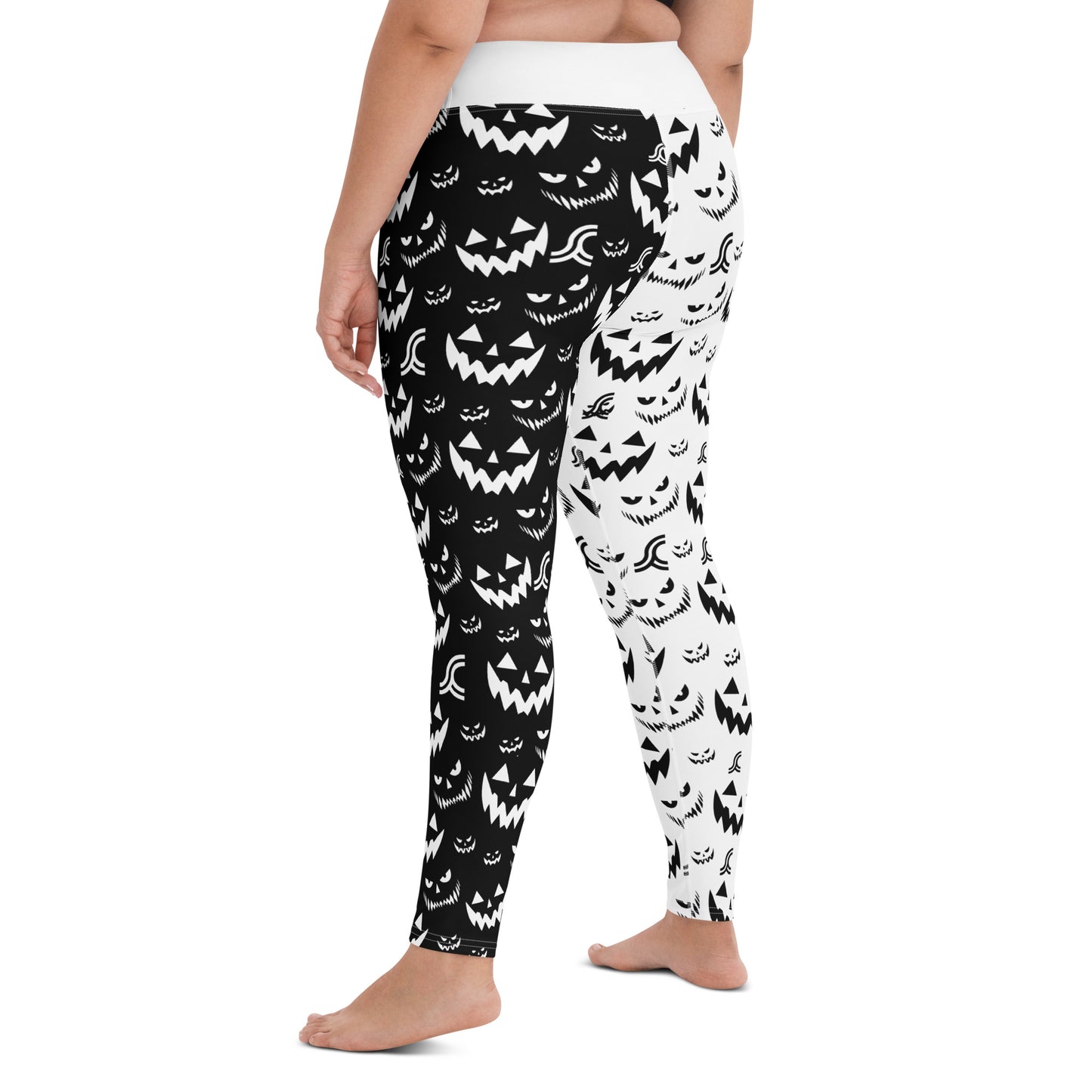 Halloween Yoga Leggings with Jack-o'-Lantern