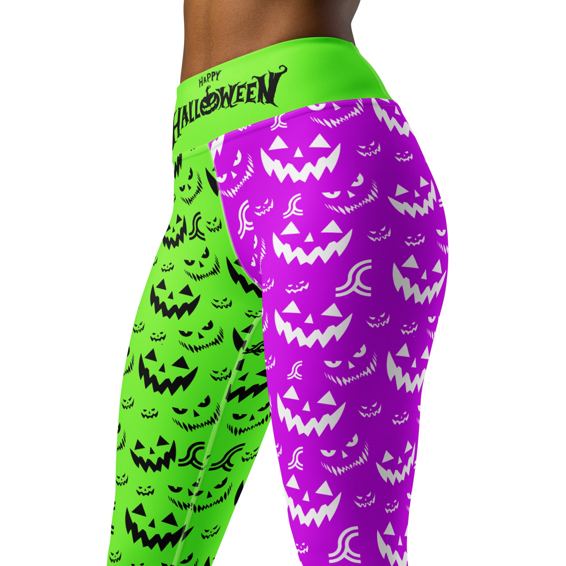 Be spooktacularly stylish this Halloween in our Unique Green & Purple Leggings! These cozy leggings feature colors perfect for trick-or-treating, plus a comfy fit for day-long festivities. Get ready to boogie down in your one-of-a-kind, ghoulishly groovy leggings!