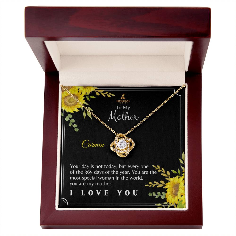 To Mom-To My Mother Love knot Necklace