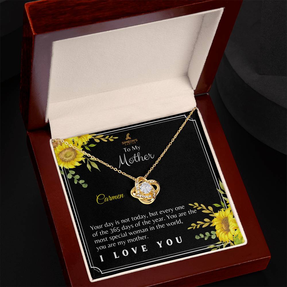 To Mom-To My Mother Love knot Necklace