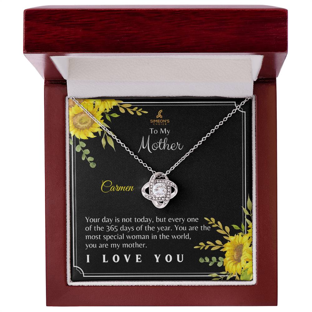 To Mom-To My Mother Love knot Necklace