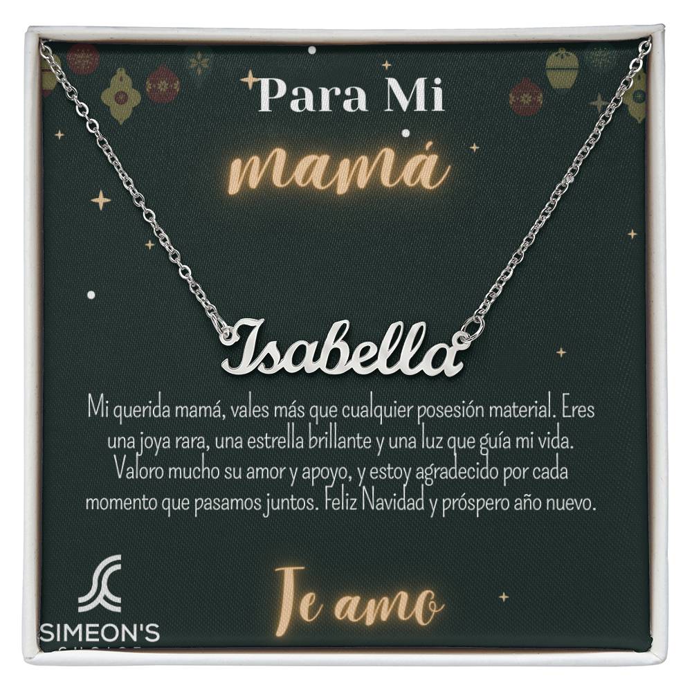 Muéstrale a tu mamá cuánto la amas en estas fiestas con este collar personalizado, único en su tipo. Completamente perfectamente tu collar con un mensaje en una tarjeta de joyería para darle más sentimentalismo. muéstrale que tu amor es eterno con este regalo único