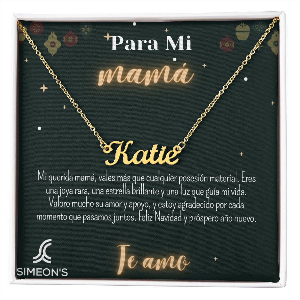 Muéstrale a tu mamá cuánto la amas en estas fiestas con este collar personalizado, único en su tipo. Completamente perfectamente tu collar con un mensaje en una tarjeta de joyería para darle más sentimentalismo. muéstrale que tu amor es eterno con este regalo único