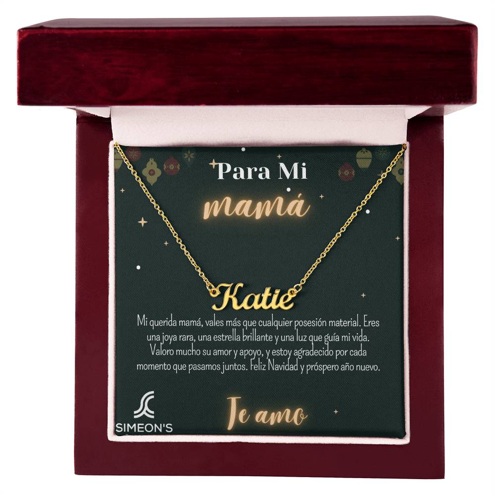 Muéstrale a tu mamá cuánto la amas en estas fiestas con este collar personalizado, único en su tipo. Completamente perfectamente tu collar con un mensaje en una tarjeta de joyería para darle más sentimentalismo. muéstrale que tu amor es eterno con este regalo único