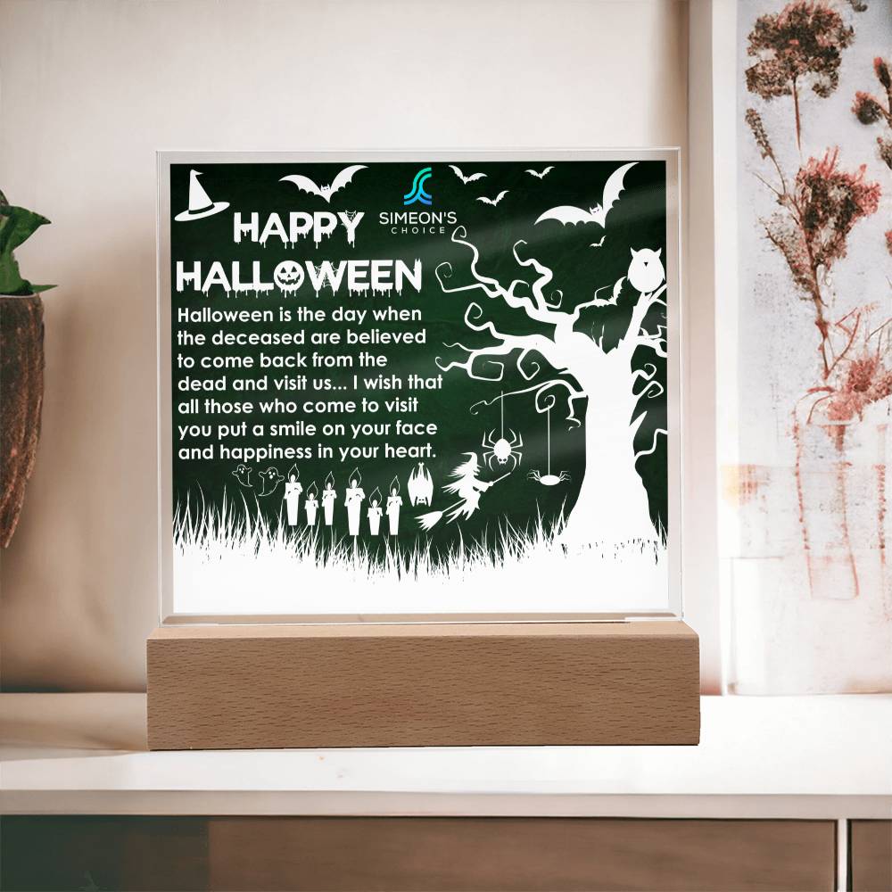 It's spooky season! Get your decor on point with this acrylic plaque. Perfect for adding just the right amount of chills and thrills to your home. Make this season unbearably adorable! 🧛‍♀️