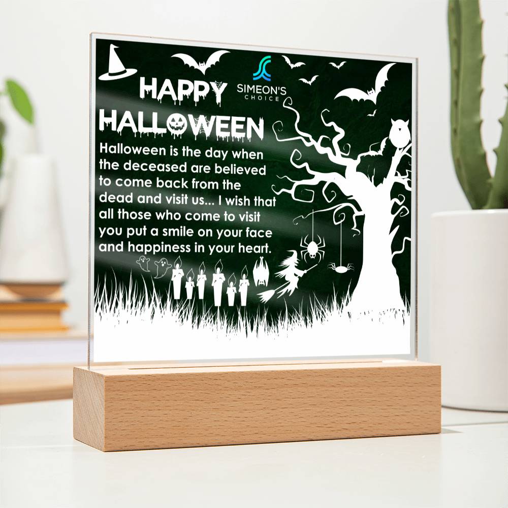 It's spooky season! Get your decor on point with this acrylic plaque. Perfect for adding just the right amount of chills and thrills to your home. Make this season unbearably adorable! 🧛‍♀️