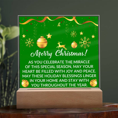 This Merry Christmas Holiday Collection is the perfect way to bring some festive cheer into your home. Crafted from durable acrylic, this square plaque will add an inviting holiday touch to your decor. It’s the perfect way to get into the Christmas spirit!