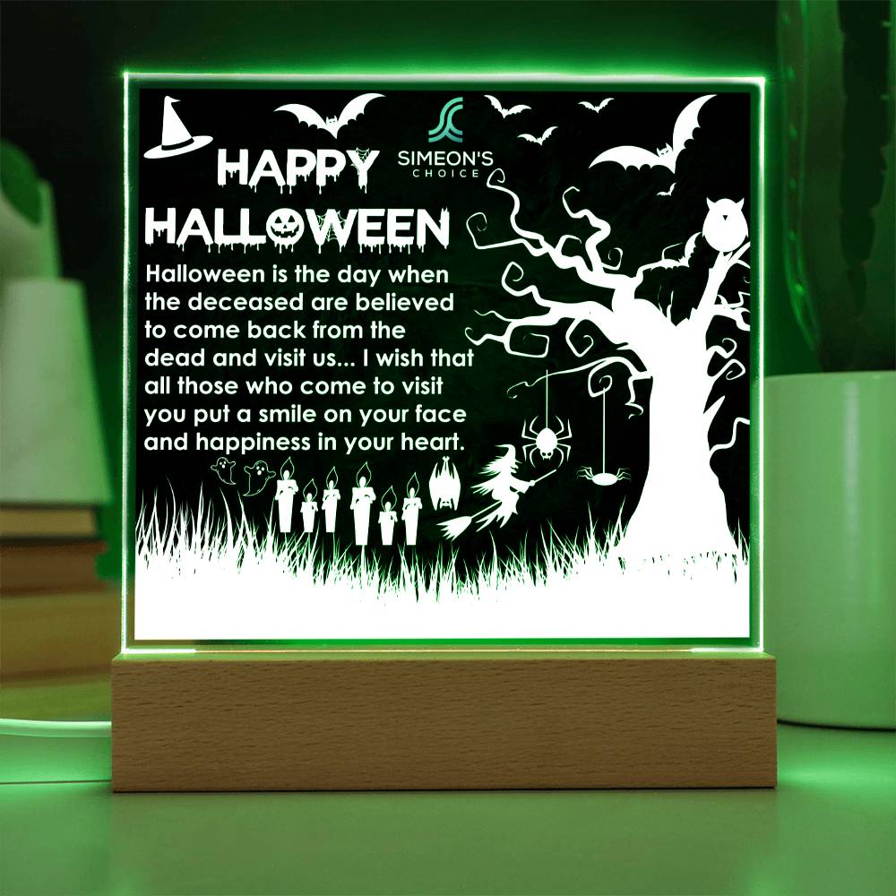 It's spooky season! Get your decor on point with this acrylic plaque. Perfect for adding just the right amount of chills and thrills to your home. Make this season unbearably adorable! 🧛‍♀️