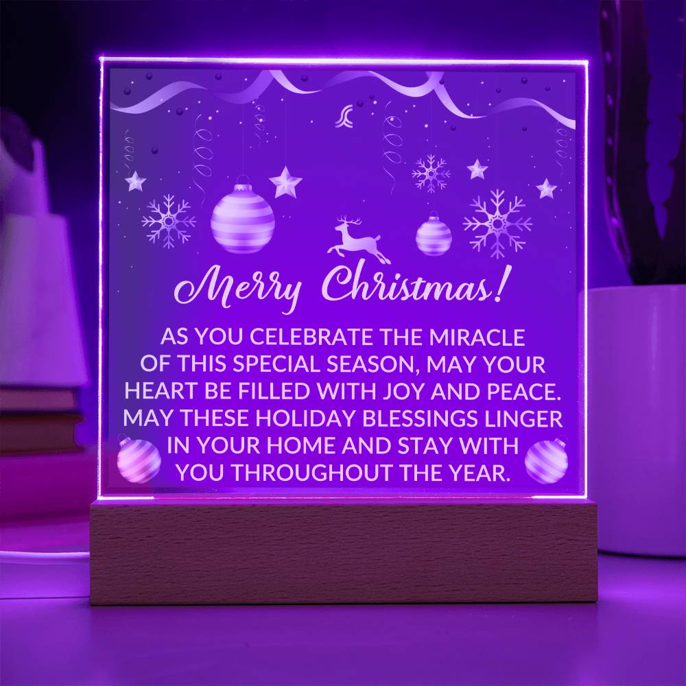 This Merry Christmas Holiday Collection is the perfect way to bring some festive cheer into your home. Crafted from durable acrylic, this square plaque will add an inviting holiday touch to your decor. It’s the perfect way to get into the Christmas spirit!