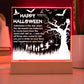 It's spooky season! Get your decor on point with this acrylic plaque. Perfect for adding just the right amount of chills and thrills to your home. Make this season unbearably adorable! 🧛‍♀️