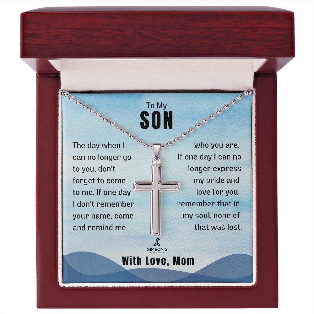 The day when I can no longer go to  you, don't forget to come to me. If  one day I don't remember your name,  come and remind me who you are. If  one day I can no longer express my  pride and love for you, remember that  in my soul, none of that was lost.  With Love, Mom