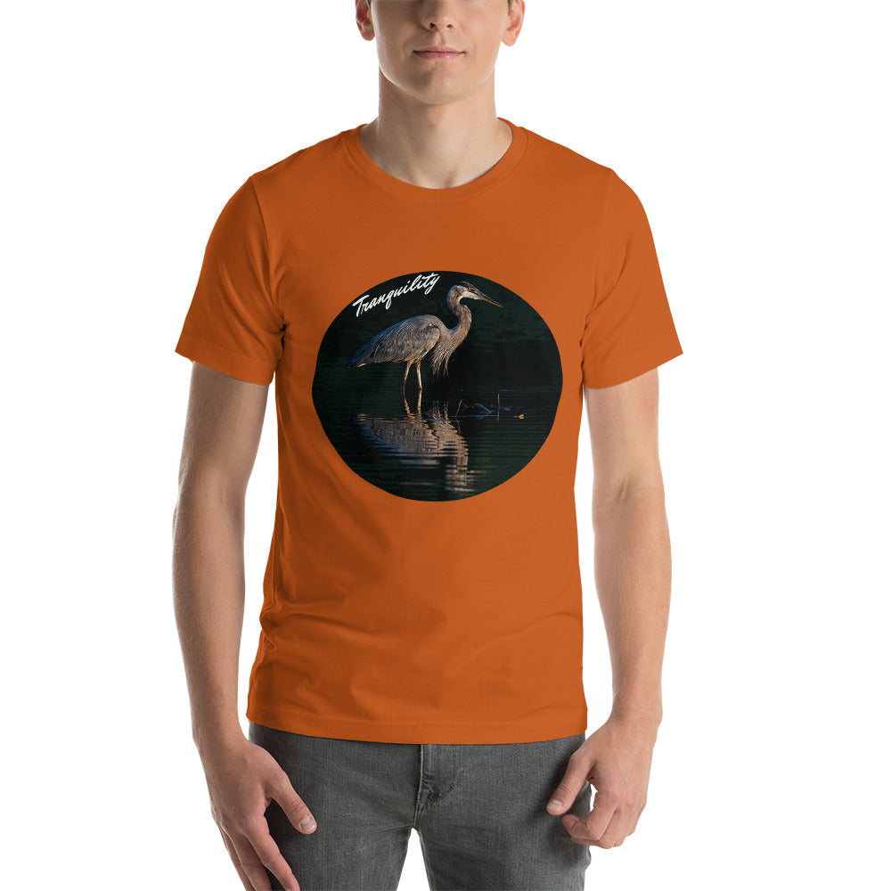 Unisex t-shirt - Great Blue Heron - Tranquility