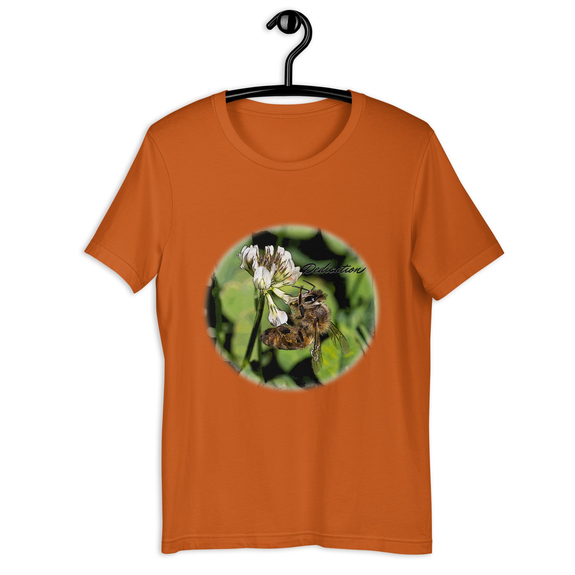 This t-shirt is everything you've dreamed of and more. It feels soft and lightweight, with the right amount of stretch. It's comfortable and flattering for all. Bee design is derived from an actual photograph, so you won't find another design as unique or authentic.