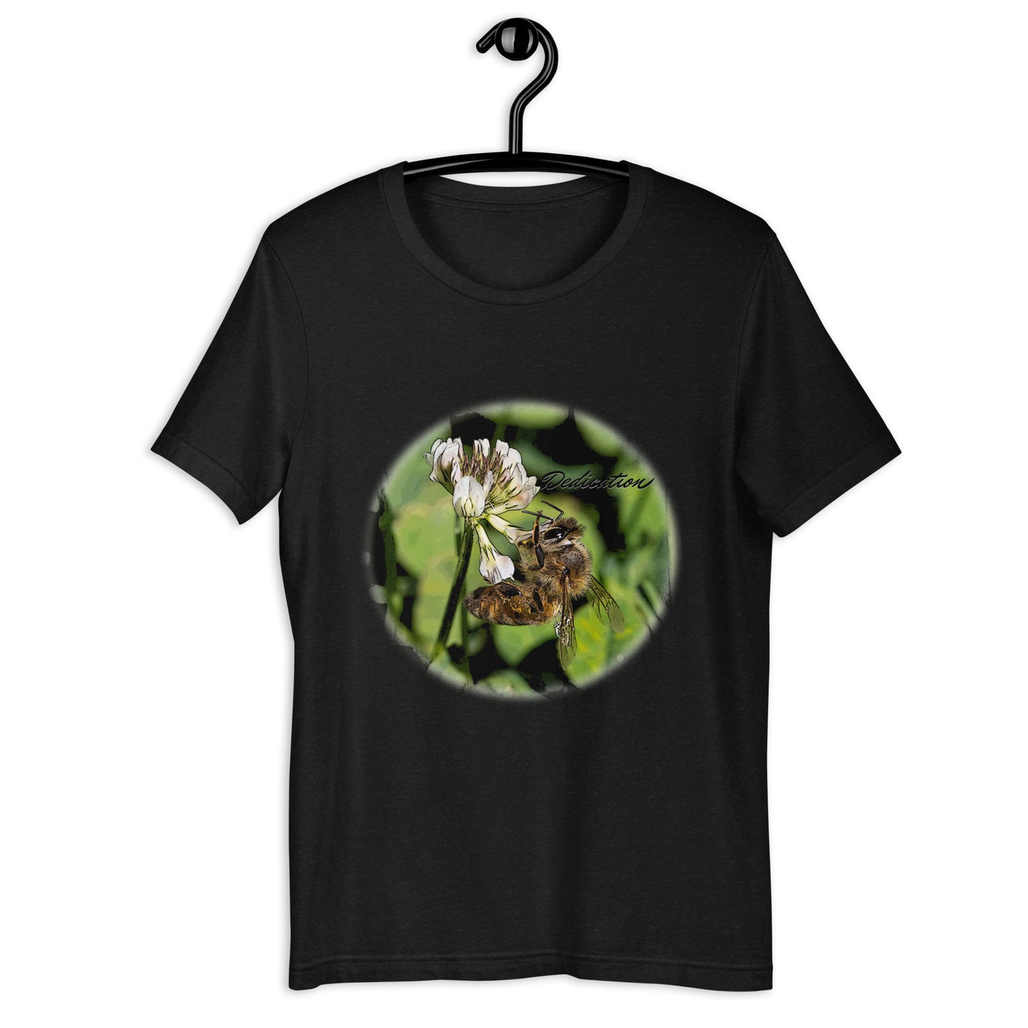 This t-shirt is everything you've dreamed of and more. It feels soft and lightweight, with the right amount of stretch. It's comfortable and flattering for all. Bee design is derived from an actual photograph, so you won't find another design as unique or authentic.