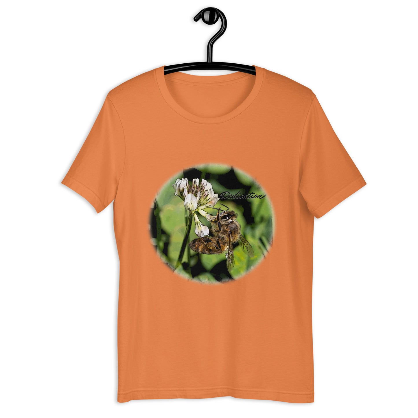 This t-shirt is everything you've dreamed of and more. It feels soft and lightweight, with the right amount of stretch. It's comfortable and flattering for all. Bee design is derived from an actual photograph, so you won't find another design as unique or authentic.