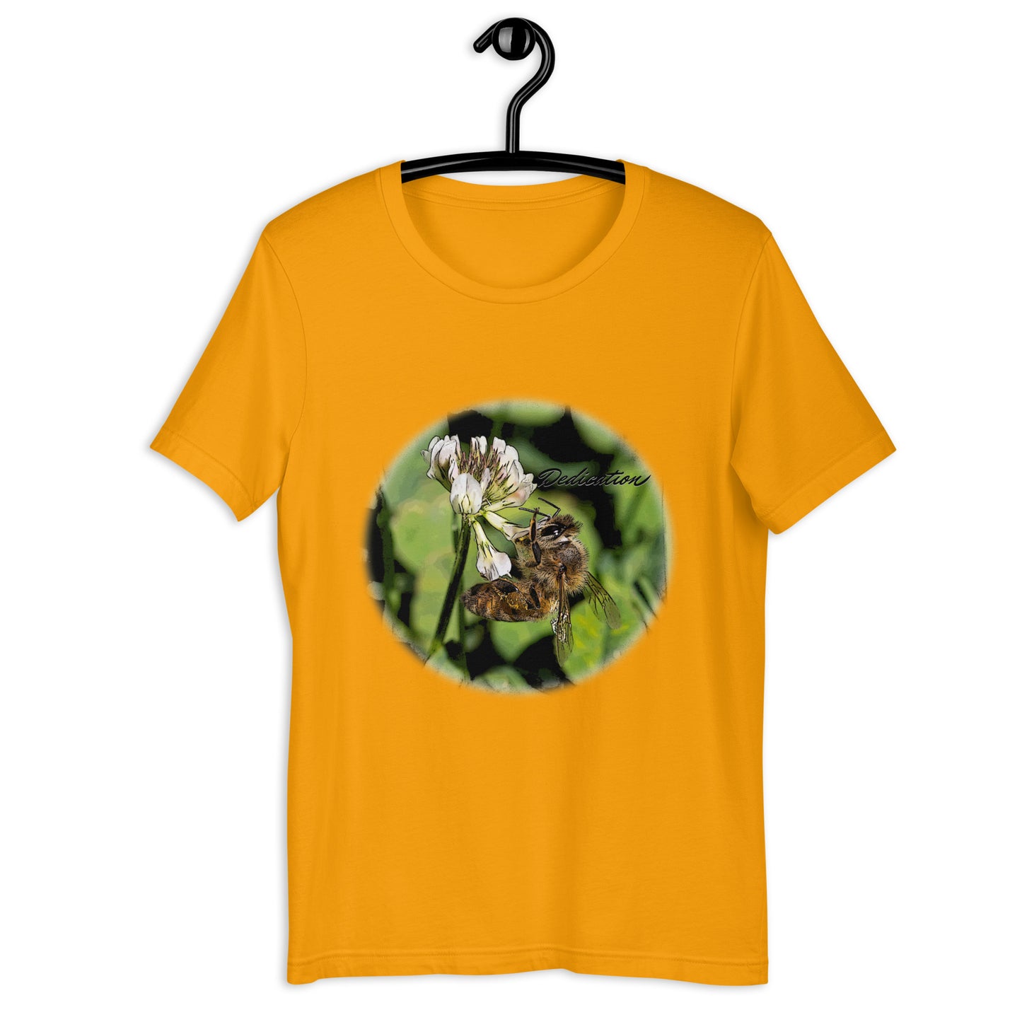 This t-shirt is everything you've dreamed of and more. It feels soft and lightweight, with the right amount of stretch. It's comfortable and flattering for all. Bee design is derived from an actual photograph, so you won't find another design as unique or authentic.