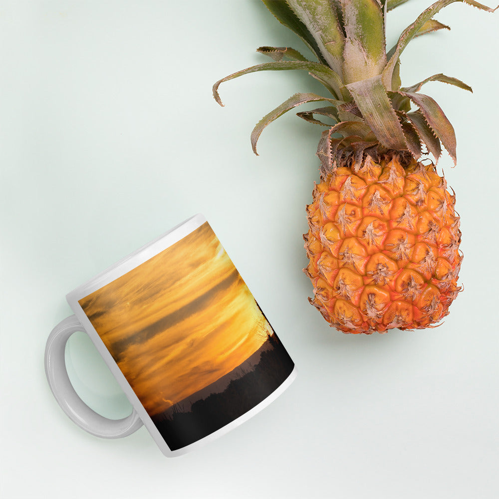 Sunset Silhouette - White Glossy Ceramic Mug