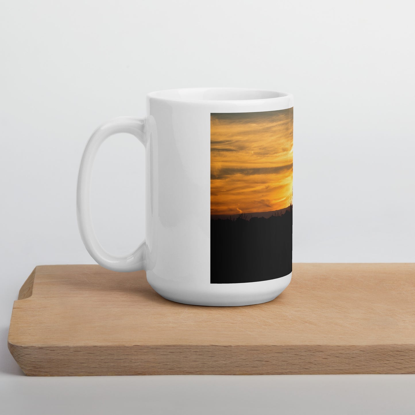 Sunset Silhouette - White Glossy Ceramic Mug